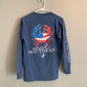 Womens’ Simply Southern Blue Long Sleeve T Shirt